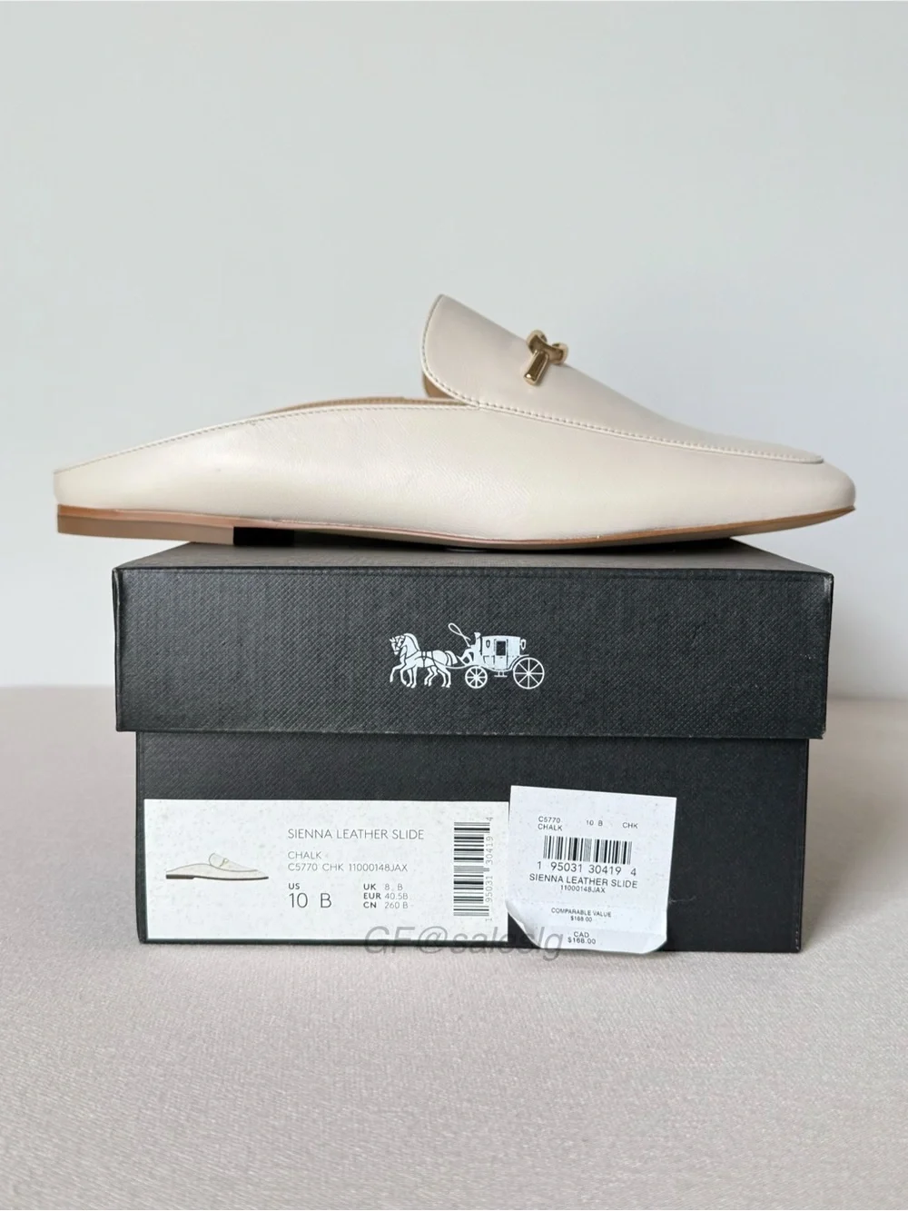 NWT Coach Sienna Leather Mule Loafers White Chalk Slip-On Size 10 C5770